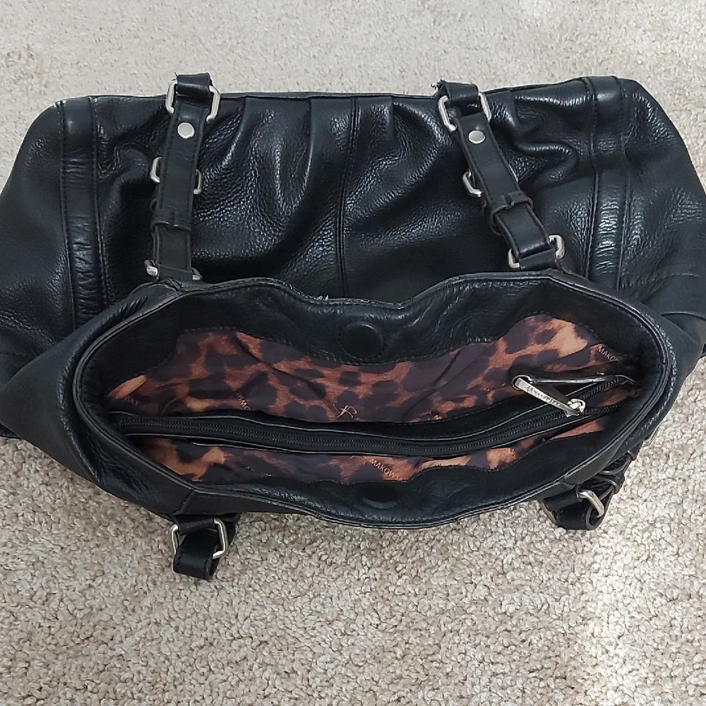 Leather Tote Satchel Shoulder Bag Large Multi Compartment Soft Leather